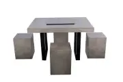 AlfresQ Concrete 4 Seater Table Grey/Charcoal
