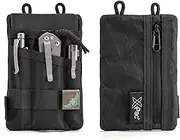 VE1 X-Pac EDC Pocket Organizer Pouch for Men, Storage for Flashlight, Knife, Tactical Pen, Notebook (Black)