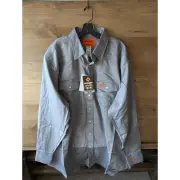 Wrangler Work Shirt Men's 3XT Gray Flame-Resistant Authentic Western Snap Front