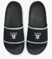 Nike Offcourt Slides Las Vegas Raiders Size 9 Black/Grey/Silver New