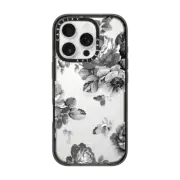 iPhone 16 Pro Impact Case Black Floral Amour iPhone 7 Monochrome Flowers