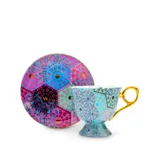 Moroccan Tealeidoscope Aqua Cup & Saucer Tall