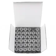 144 Pack - CleverDelights Black Prewound Bobbins - Size M Bobbins - Plastic S...