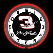 DALE EARNHARDT INTIMIDATOR NASCAR RACING 19" Double Neon Clock Black Red Sign
