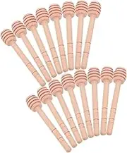 CHILDWEET 20pcs Mini Wooden Honey Stirrer Sticks Natural Wood Dippers for Tea and Jam Reusable Portable Mixing Tools for Bee and Travel