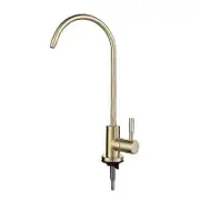 Kitchen Faucets Water Filter Faucet,Gooseneck Single Cold Water Filter Faucet for Kitchen Sink,Rose Gold (Color : Gold)