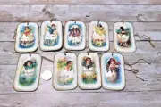 9-Easter-Vintage-Junk Journal-Ephemera-Spring-Linen Cardstock-Gift-Hang-Tags