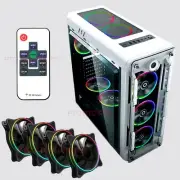 White Gaming Tower Case GX Optical ATX/mATX/ITX Computer PC Case 4x RBG fan