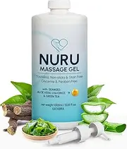 Nuru Massage Gel 1000ml | Formulated with Natural Seaweed, Green Tea, Liquorice Extract, Vitamin B5, & Organic Aloe Vera | Water-based | Paraben & Glycerine Free
