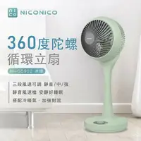 在飛比找鮮拾優惠-【NICONICO】360度循環扇 陀螺立扇-冰綠限量版 N