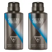 2x Guess Night Mens Designer Fragrance Cologne 150ml Deodorant Body Spray