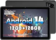 Tablet 10 Inch Android 14 2024 Latest Tablets, 12GB + 128GB, 1TB Expand, Widevine L1 Compatible Octa-Core Tablet with WiFi 6, 6000mAh Battery, Dual Camera (5MP + 8MP)