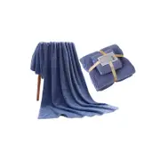 2 pcs Ultra Soft Towel Set Quick Drying for Fitness Bathroom Sports-Dark blue
