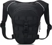Motorcycle Leg Bag for Men and Women, Waterproof Sports Leg Bag with Adjustable Leg Strap, Multifunctional Fanny Pack for Running, Cycling, Motorcycle, Sports and Work, Black, Casual, Black,