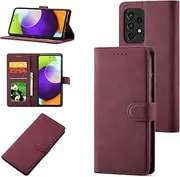 Case for Samsung A23 Wallet Case,for Galaxy A23 Case[6.6"] Retro Matte PU Leather Wallet Flip Cover with RFID Blocking Card Slots Magnetic Closure Kickstand Cover-Wine Red