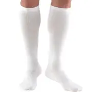 TRUFORM Over The Calf Men's Dress Socks 15-20mmHg (White) Large