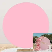 2m/6.5ft Round Backdrop Cover Arch Frame Cover Party Display Props for Kids Adults Birthday Celebration Party Photography Background Solid Color Backdrop Photo Studio Props (Round Pink)