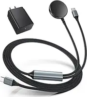2 in 1 Samsung Watch Charger for Samsung Galaxy Watch Ultra/7/6/5/4/3, 25W USB C Charger for Galaxy S25 Ultra/S24 Ultra/S23/22/21/Note20/10, 1.5 m (1 Pack)