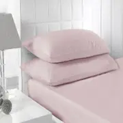 Accessorize 250TC Fitted Sheet Set Pink - King