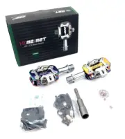 HT Components Leopard M2 Clipless Pedals, CrMo, Oil Slick W/CLEATS