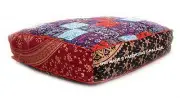 35" Square Floor Pillow Patchwork Ottoman Hippie Indian Cotton Cushion Pouf Bed
