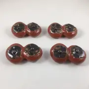 SET of 4 PCS. Japanese Ceramic Chopstick Rest Orange Persimmon Made in Japan