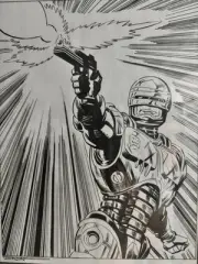 Original Art 8*11 Robocop By Jeff Johnson
