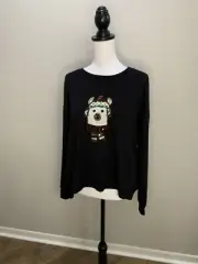 CYNTHIA ROWLEY LAMA BLACK SWEATER Woman Size L