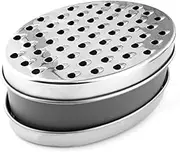 AIMALL Double-Sided Stainless Steel Lunch Box Grater with Storage Container - Multifunctional Cheese, Ginger, and Radish Wire Planer
