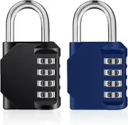 ZHEGE 2 Pack Combination Lock, 4 Digit Padlock for School, Gym, Fence