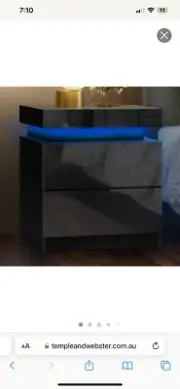 Black modern led side table