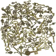 125pcs/LOT Vintage Style Antique Mixed Skeleton Keys Furniture Cabinet Old Lock