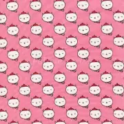 Feline Drive Fabric OUI OUI PARIS Kitty Heads Pink Fat Quarter (18"x 22") FQ