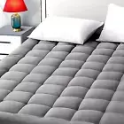 King Size Mattress Pad Pillow Top Mattress Cover Quilted Fitted Mattress Protect