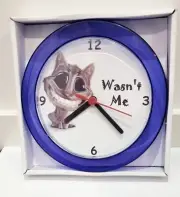 Wasn't Me 7" Purple Novelty Wall/Desk Clock Brand New Cat Kitten