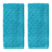 SKL Home Ocean Watercolor Scales Hand Towel (2-Pack), Blue