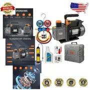 High-Performance 4.5 CFM Vacuum Pump & Manifold Gauge with Trifold Storage Case