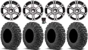 ITP SS212 14" Wheels Machined 30" MotoVator Tires Kawasaki Mule Pro FXT KRX