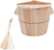 Food Containers Food Containers Cereal Container Wooden Steamed Rice Bucket Lid: Wood Cooking Steamer Cedarwood Steamed Cask Handmade Cereal Container Cereal Container Bowl