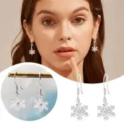 Empty Snowflake Silver Needle Earrings Simple Personality Small Fresh Short