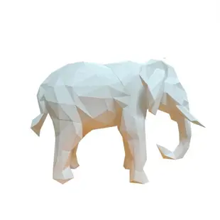 下殺-【贈送製作工具】3D立體紙模型 大象 婚慶活動櫥窗大型動物訂製道具 手工圖紙DIY材料  壁掛牆飾 裝飾擺件