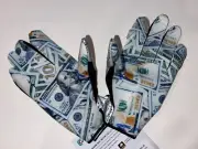 CUTTERS LE ALL ABOUT THE BENJAMINS DOLLAR NEW FOOTBALL GLOVES SIZE LARGE