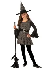 Rubies Size L Patchwork Witch Dress Up Kids/Girls Scary Halloween Party Costume