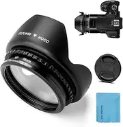 Fotover 58mm Metal Filter Adapter Ring with UV Filter for Canon PowerShot SX30 IS/SX40 HS/SX50 HS Digital Camera replacement Canon FA-DC67A filter adapter +Tulip Flower Lens Hood