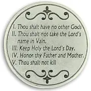 Ten Commandments 2 Sided Pocket Token Gift Charm Coins 1.2"