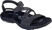 [Skechers] Womens Reggae Slim - Stretch Disco Shoes, Size: 6 M US, Color: Black