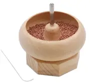 Bead Spinner, Spin & String(SW16) Wooden to Quickly Load Seed Beads onto Needle