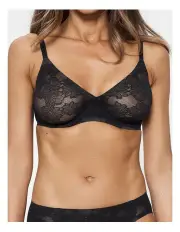 [Fine Lines] Weightless Underwire Lace Bra in Black