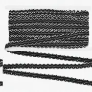 SilverEdge Black Gimp Braid - 13Yards, 0.6" Wide Polyester Trim for DIY Sewing &