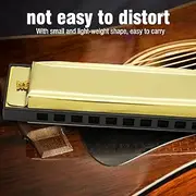 LIGHTWEIGHT 10 HOLES METAL HARMONICA IRIN BRIGHT SOUNDS FOR MUSIC LOVERS GOLD SILVER (Gold)